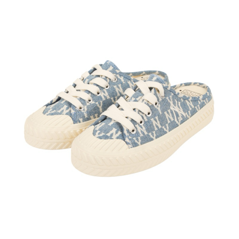 CHÍNH HÃNG - GIÀY MLB PLAYBALL MULE MONO DENIM NEW YORK YANKEES - Giày lười, sục, xỏ ngón, đạp gót m
