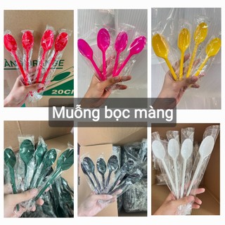 Sỉ thùng 2000 cái muỗng nhựa bọc màng