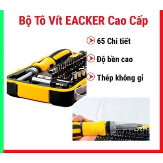 Bộ tô vít EACKER 65 chi tiết,bộ tô vít đa năng,hộp tua vít,bộ tuốc nơ vít sửa đồng hồ,bộ to vít,bộ lục lăng, bộ lục giác