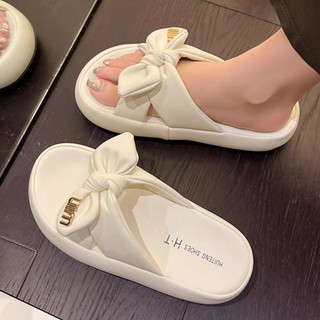  Dép Nữ Nơ Xinh Mùa Hè Mã BR NOMIN Đế Bằng Cao 3cm Bọc Da Êm Chân Mềm Quai Chéo Đẹp Đi Biển Hot Mới