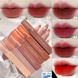 Son Kem Lì Herorange Siêu Mềm Mịn Lên Màu Tự Nhiên , Thân Vuông