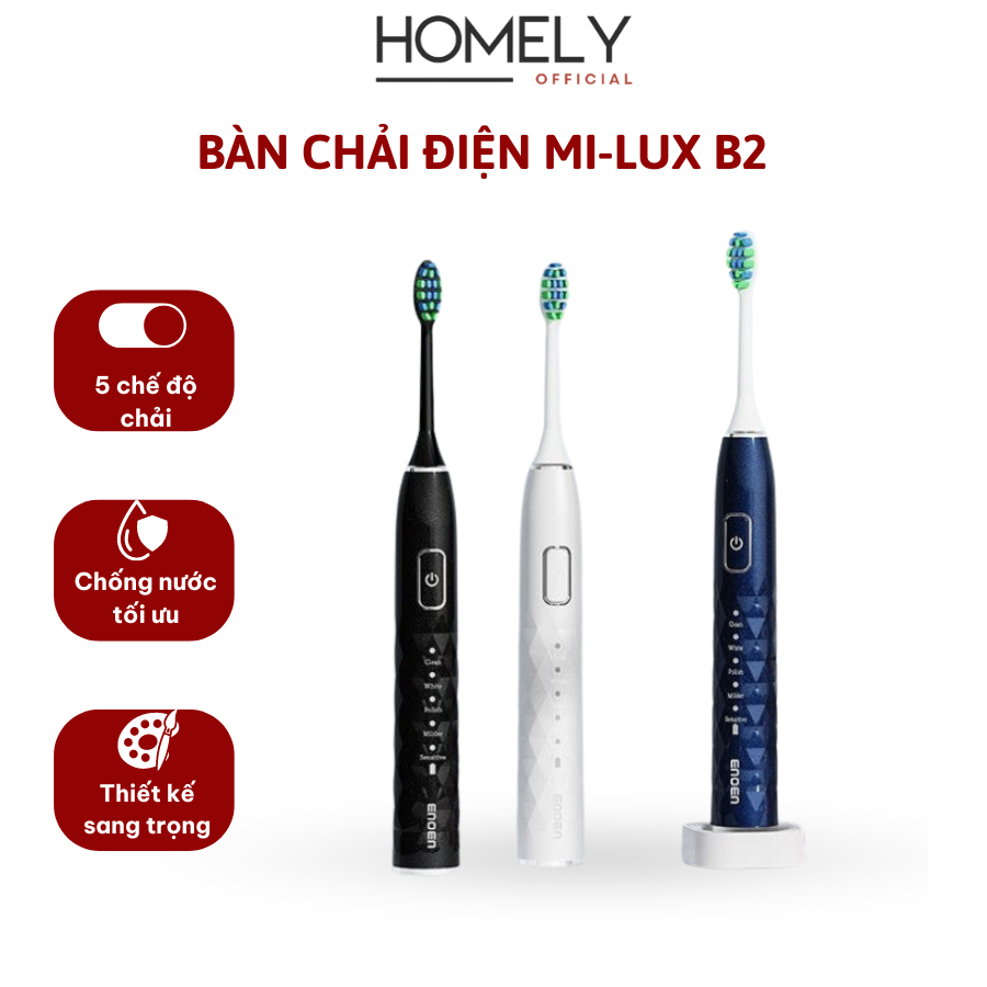 Bàn chải điện đánh răng Mi-Lux Oral X2 B2 dành cho người lớn, 5 chế độ chải