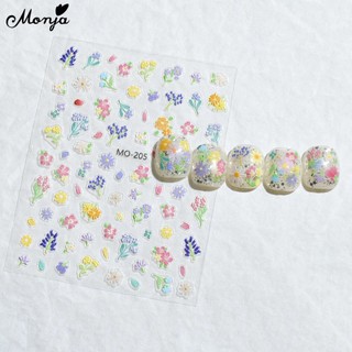 Stick, miếng dán lụa 3d hình hoa cỏ nhiều màu 205
