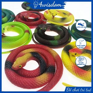 Đồ chơi con rắn giả bằng cao su 4wisdom, mô hình con rắn đồ chơi như thật