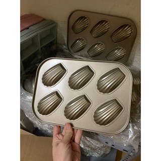 Khuôn 6 bánh sò Madeleine chống dính/ Dáng dài_Junshop