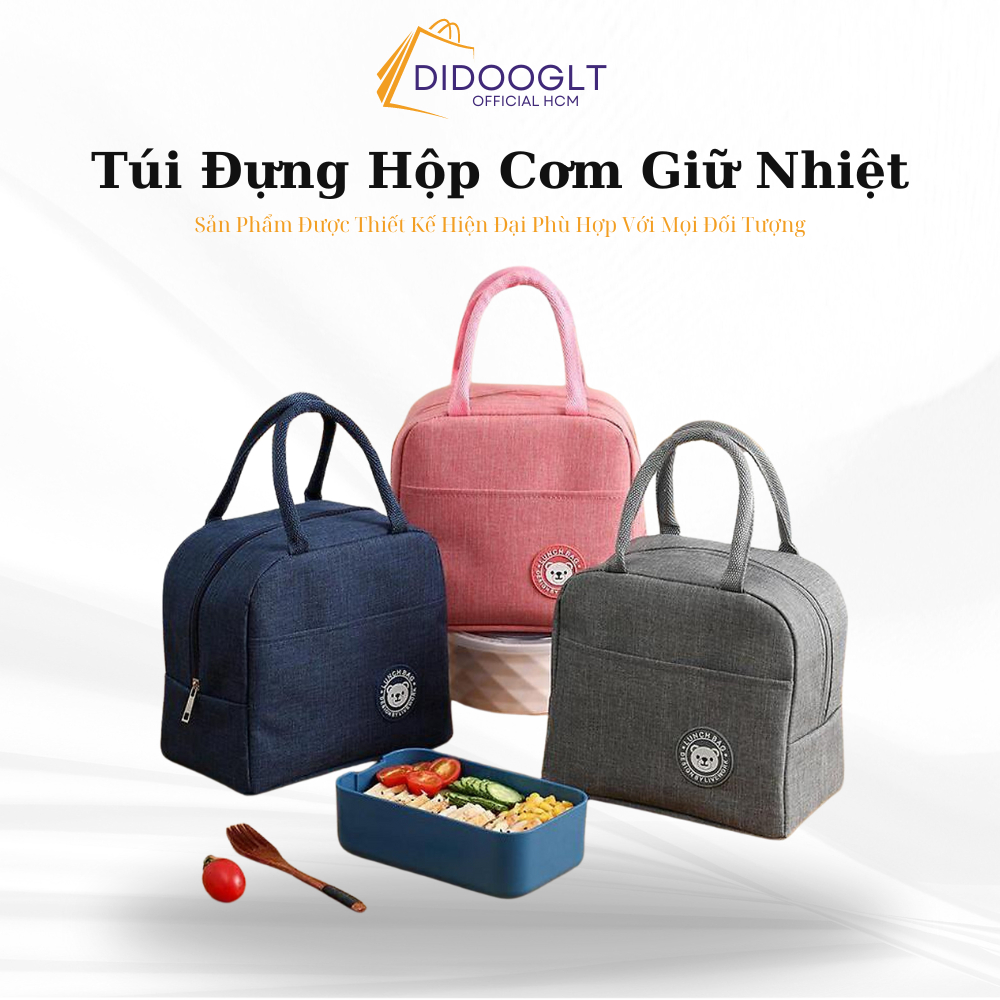 Túi đựng hộp cơm giữ nhiệt kiểu nhật, đựng hộp cơm, thức ăn gọn gàng kiểu dáng bắt mắt trẻ trung ( didooglt ) | BigBuy360 - bigbuy360.vn
