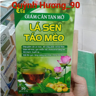 Trà giảm cân tan mỡ lá sen táo mèo hộp 20 gói giúp giảm cân,giữ dáng