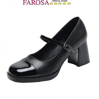 Giày cao gót nữ đế vuông 7 phân FAROSA - TC30 giày nữ phối mũi giày thời trang cực hót(FORM TO)
