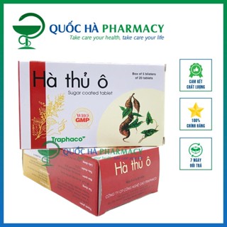 Hà Thủ Ô Traphaco hỗ trợ thiếu máu, tóc bạc sớm (5 vỉ x 20 viên) - Chính Hãng - Quốc Hà Pharmacy