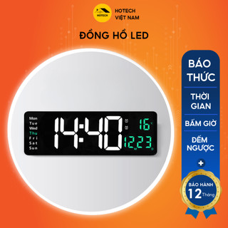 Đồng hồ led để kệ tủ hoặc treo tường decor trang trí phòng khách - ngủ Hotech đủ thứ ngày tháng năm có điều khiển DHO5H