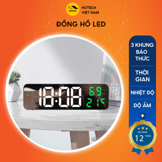 Đồng hồ điện tử led có báo thức để bàn hoặc treo tường trang trí phòng ngủ phòng khách Hotech đủ ngày tháng năm DHO3H