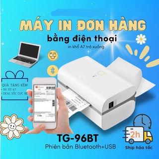 (Loại 1) Máy in nhiệt TG-96BT (Khổ A7) kết nối Bluetooth In Đơn Hàng bằng Điện Thoại, sàn TMĐT, Tem, Mã Vạch,
