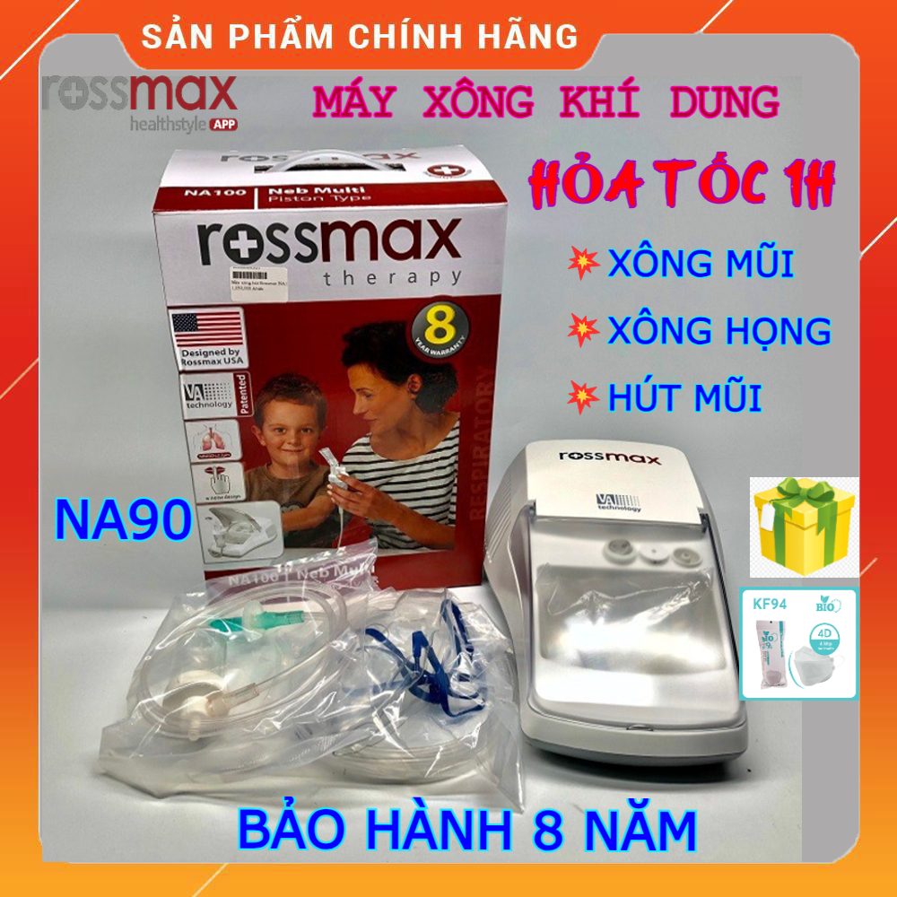 (HỏaTốc1h) Máy xông khí dung Rossmax NA90 kèm hút mũi cho bé - Máy xông mũi họng cho bé và người lớn thương hiệu từ Mỹ