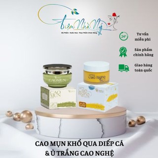 Combo cao mụn khổ qua 15g và cao nghệ dưỡng trắng da mờ thâm hủ 50g sica white