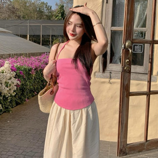 Áo ống dây cột nơ cổ vạt bầu