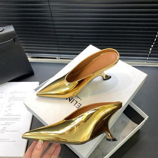 Order 🌿 guốc mũi nhọn quai da bóng gót xuồng 5cm 35-39