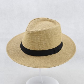 Mũ cói nam Fedora cao cấp vành thẳng