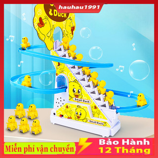Đồ chơi cầu trượt vịt vàng leo thang, vịt leo thang phát nhạc cực vui tai cho bé yêu