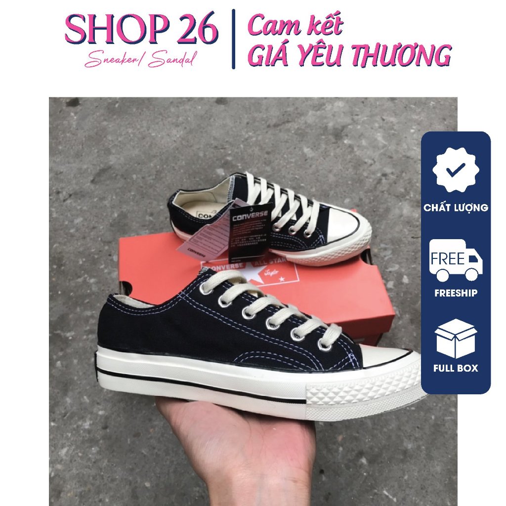 Giày Converse_Chuck taylor 1970s đen trắng, Giày Thể Thao Nam Nữ Convers 1970s bản S.Cấp Full Box