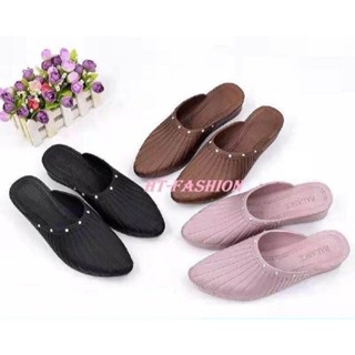 Dép nhựa đi mưa giày sục nữ đính đá sang hàng cao cấp qc đẹp bền rẻ chất PVC  cao su non thời trang