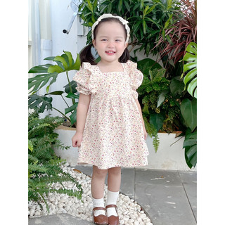 Váy Bé Gái Tay Phồng Dáng Rộng Đáng Yêu Chất Liệu Cotton Siêu Mát Thấm Hút Mồ Hôi- ROSSIE DRESS- DRC044 - SAOLA CLOTHING