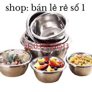 Chậu inox sâu lòng, siêu dày, đa năng size 18-20-22-24-26-28-30-32-36-38 cm