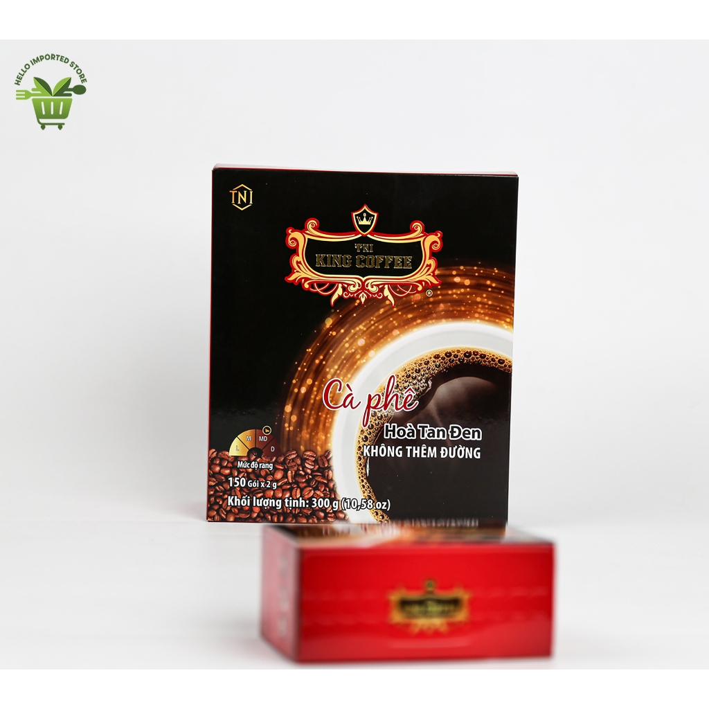 Combo 2 Hộp Cà Phê hòa tan Đen King Coffee (1 Hộp 150 gói + 1 Hộp 15 gói )