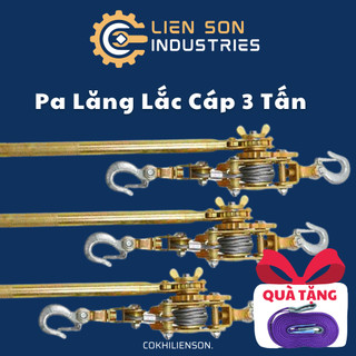 Pa lăng lắc cáp 3 tấn, ba lăng cáp lắc tay tải trọng 3 tấn cáp 6ly dài 1.5 mét dùng trong cáp quang - Cơ Khí Liên Sơn