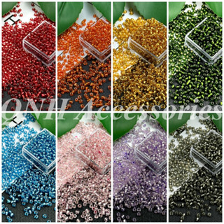 Gói 10g hạt cườm lõi bạc, cườm thủy 3mm mix màu dùng xỏ vòng tay, vòng cổ, làm đồ trang sức thủ công DIY