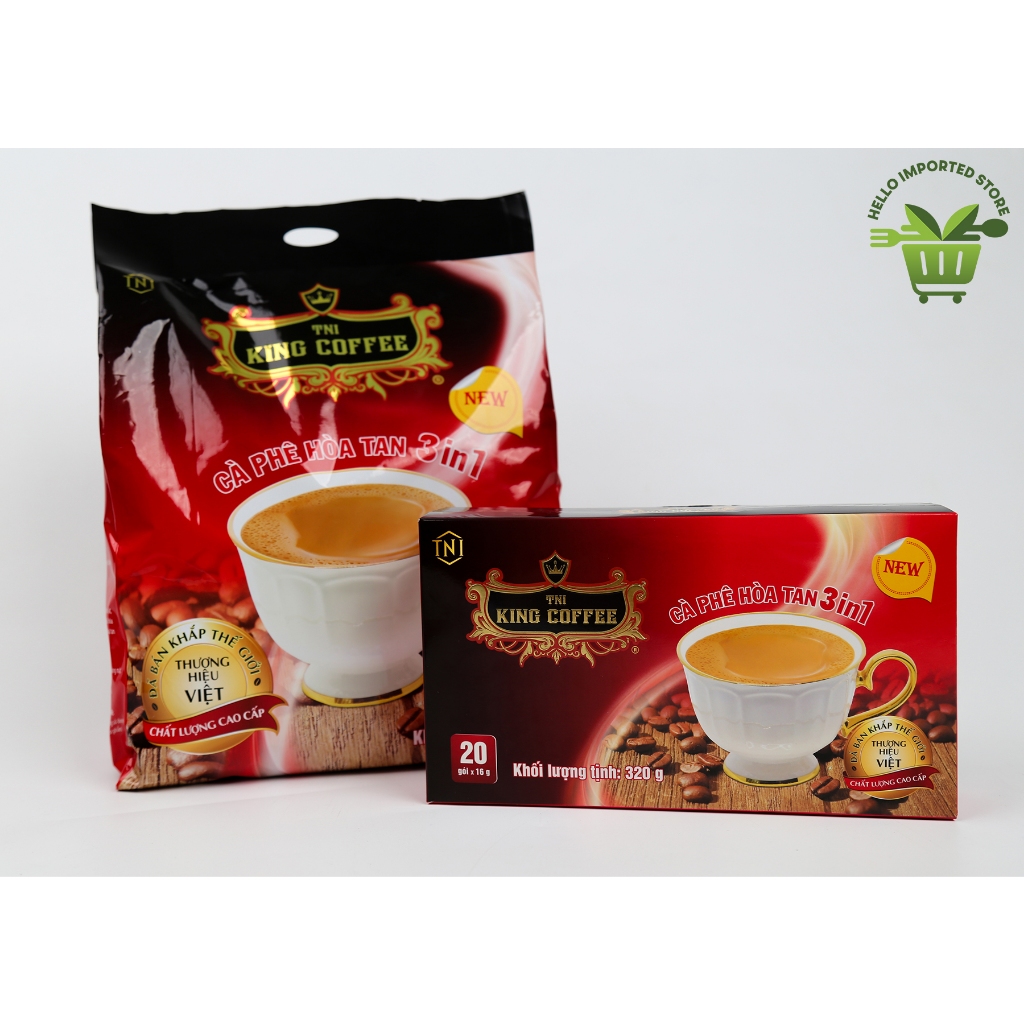Combo Cà phê hòa tan 3IN1 King Coffee ( 1 Hộp 20 gói + 1 Túi 45 gói )