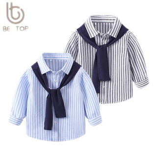 ( Form nhỏ lấy tăng 1 size) Áo sơ mi bé trai Wellkids, Áo sơ mi kèm khăn choàng cổ có thể tháo rời cho bé từ 10-26kg