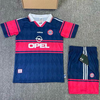 Áo bóng đá, bộ quần áo đá banh clb bayern munich 1997, quần có túi - vải polyester gai thái cáo cấp