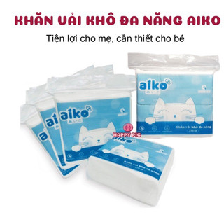 Khăn vải khô đa năng Aiko gói 270 tờ tiện lợi cho mẹ và bé