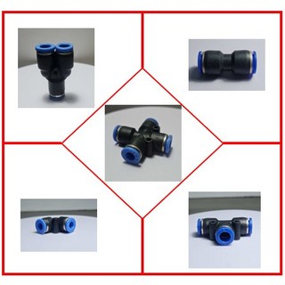 Phụ kiện phun sương, khí nén, Cút nối nhanh ống phi 6, phi 8, phi 10, phi 12