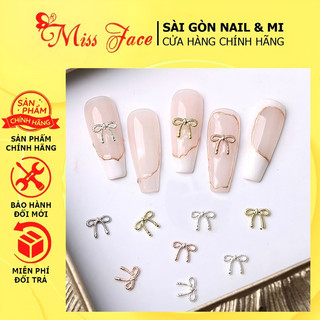 Set charm nơ inox size nhỏ hottrend - charm nơ kim loại siêu xinh gắn trang trí móng - set 10viên
