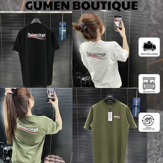 Áo Thun Ba Len Chi.A.Ga Chữ Thêu Logo Chữ - Áo Phông Đôi Nam Nữ Thêu Chữ Hót