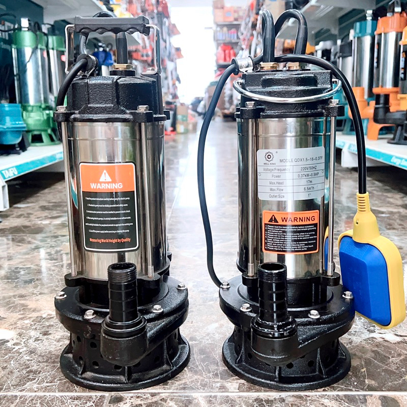 Máy bơm nước chìm 370W  Cánh, thân Inox 304 Well King QDX1.5-16-0.37 Bảo hành 1 năm, Bơm tõm, bơm thả chìm