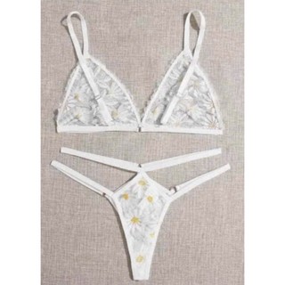 Set bikini hoa cúc trắng