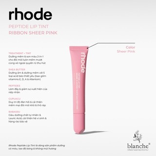 Son dưỡng môi rhode lip tint ribbon, toast, raspberry jelly, espresso - rhode peptide lip tint có màu - đủ bill us hãng