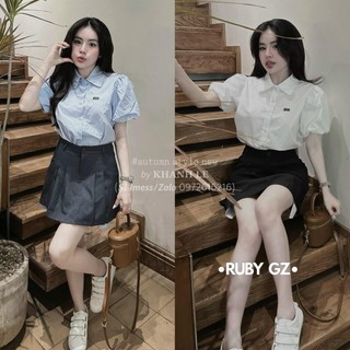 [MỚI] ÁO SƠ MI NỮ GOODMOOD CỘC TAY TAY BỒNG,chất thô mềm mát, style công sở, sinh viên trẻ trung năng động