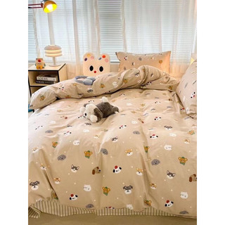 Bộ chăn ga gối cotton living 100% hàng nhập khẩu nguyên set màu hoa nhí