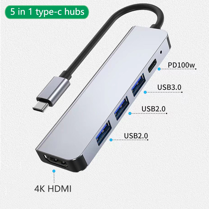 5v1 chân to - Cáp chuyển đổi Type c ra HDMI 6 in 1, 7in 1, 8 in 1, 10 in 1, 11 in 1, 12 in 1 chất lư