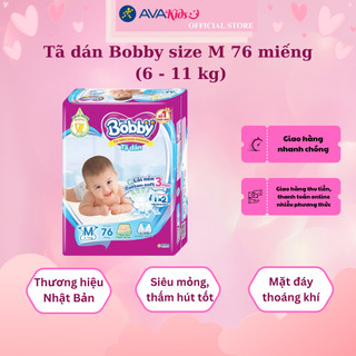 Tã dán Bobby size M 76 miếng