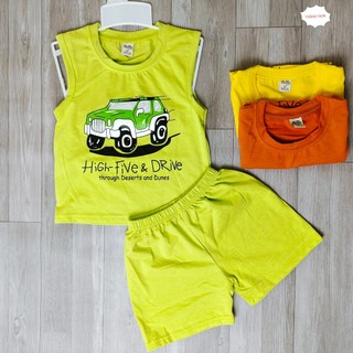 Đồ bộ bé trai 8kg - 21kg, vải thun cotton co giãn, kiểu sát nách mát mẻ, dễ thương. Bộ quần áo trẻ em cho bé trai