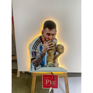 Tranh tráng gương đèn led Messi, tranh cầu thủ vĩ đại nhất thế giới, thần tượng bóng đá Messi