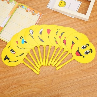 Bút bi đầu đạn mực xanh hình quạt icon cảm xúc - Gấu Xinh Shop