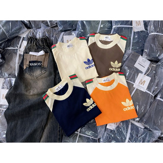  Áo cotton khô 3158 form babytee dành cho nữ dáng vừa- in Dass viền Xanh Đỏ