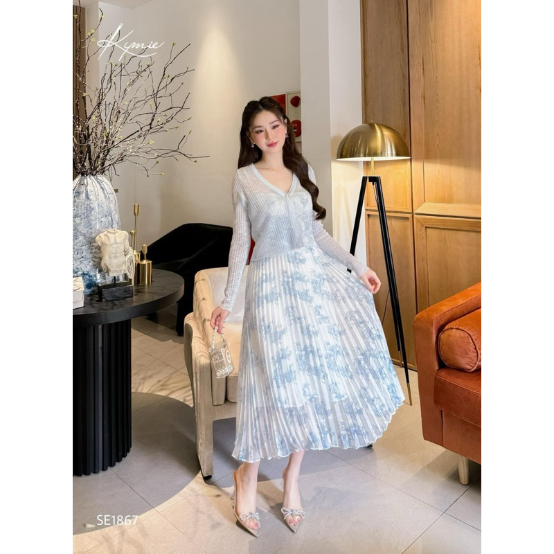 ĐẦM MIDI 2S DẬP PLI KÈM KHOÁC
