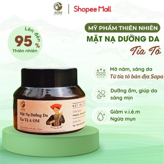 Mặt nạ tía tô dưỡng trắng da A Om Natural mask làm mờ nám, tàn nhang, ngăn ngừa mụn, lành tính 50g