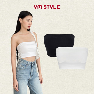 Áo ống nữ VMSTYLE dáng ôm croptop cúp ngực trơn có mút ngực trơn basic, đơn giản đi chơi ATU00663